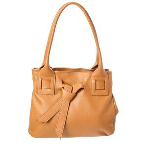 Persaman New York Lucy16 Small Leather Shoulder Tote, Brown